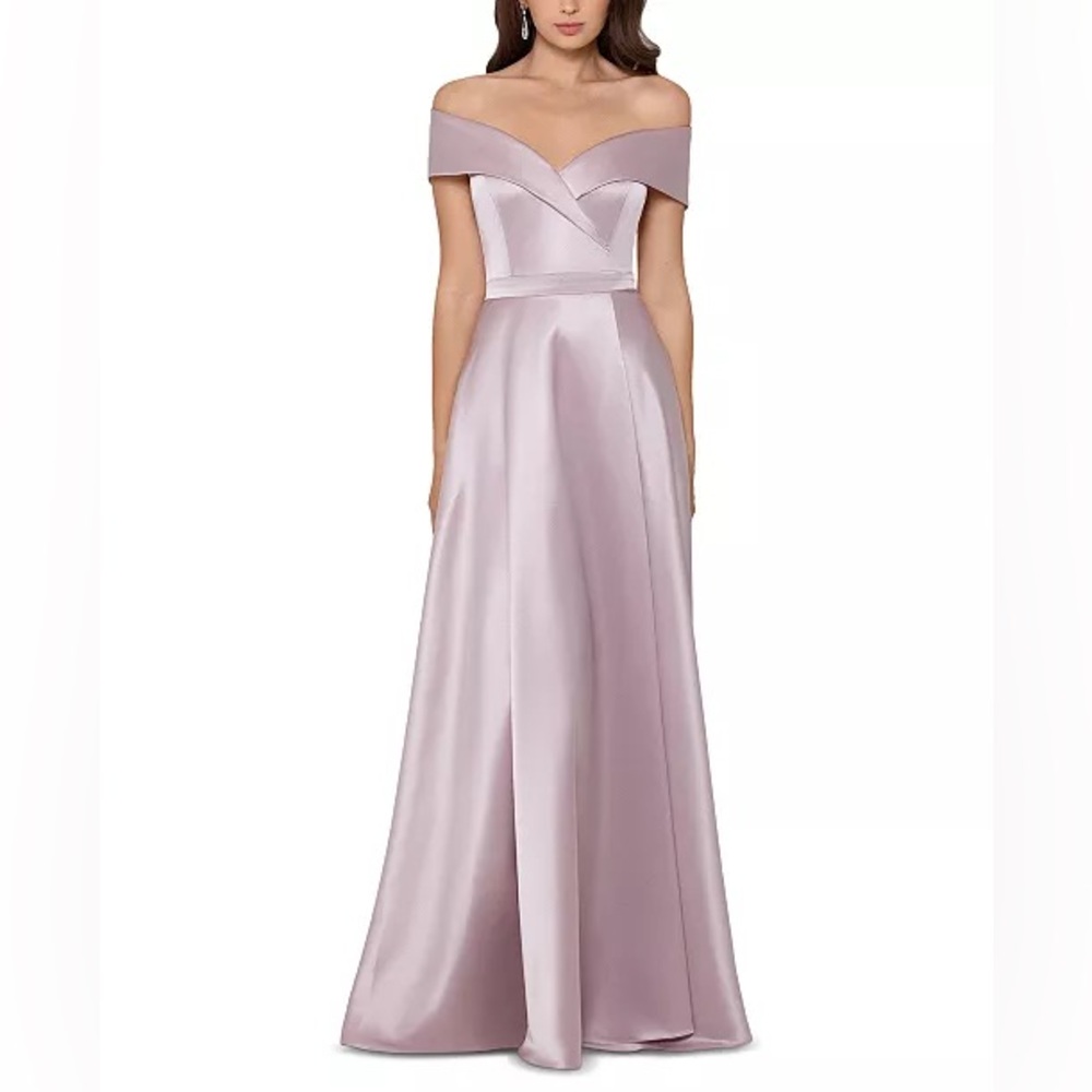 Xscape Off-Shoulder Mauve Evening Gown size 6 (NWT)